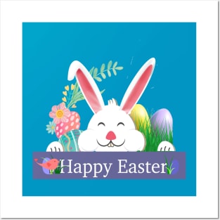 Happy bunny Easter day t-shirt Posters and Art